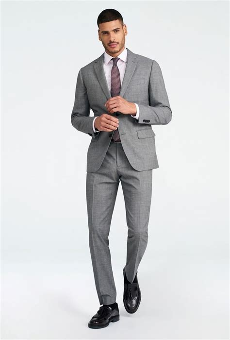 hayle sharkskin gray suit